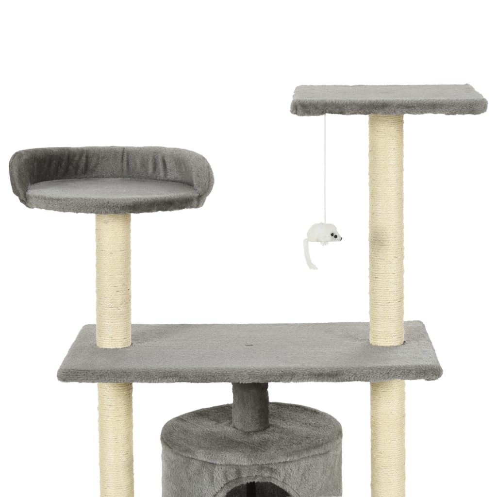 Albero per Gatti con Tiragraffi in Sisal 95 cm Grigio 170512