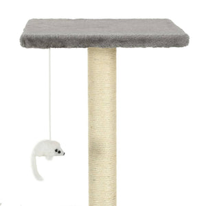 Albero per Gatti con Tiragraffi in Sisal 95 cm Grigio