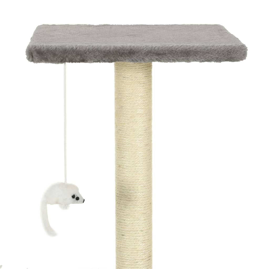 Albero per Gatti con Tiragraffi in Sisal 95 cm Grigio 170512