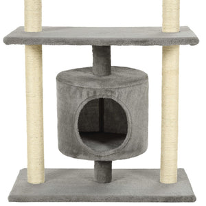 Albero per Gatti con Tiragraffi in Sisal 95 cm Grigio