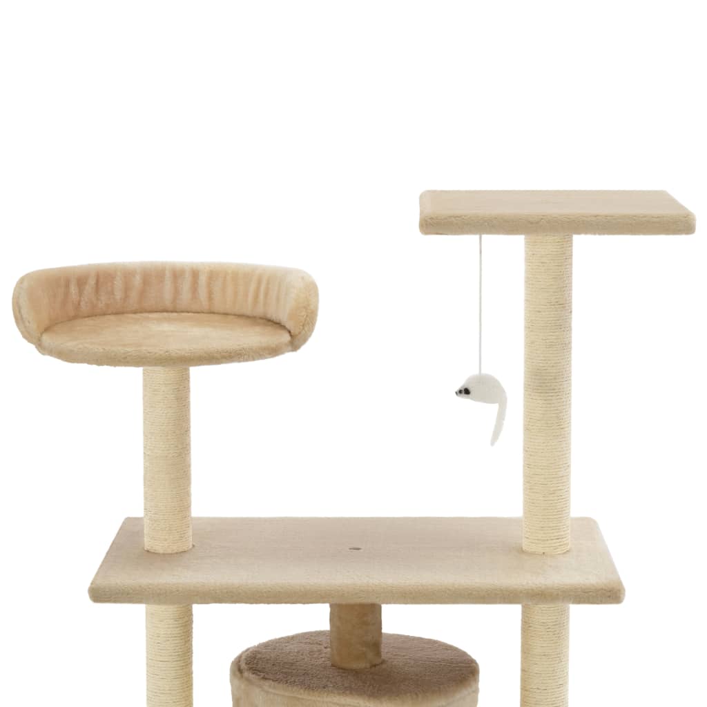 Albero per Gatti con Tiragraffi in Sisal 95 cm Beige cod mxl 25186