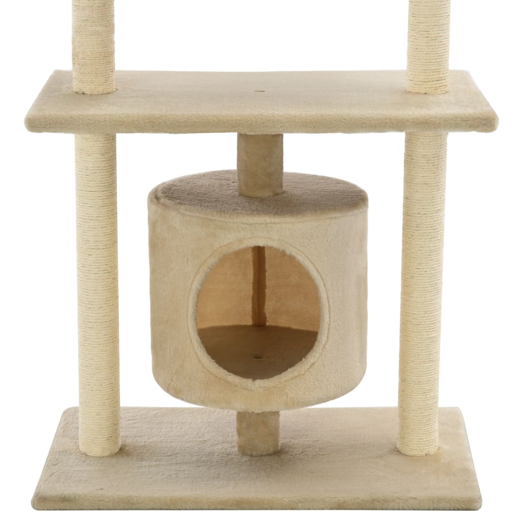 Albero per Gatti con Tiragraffi in Sisal 95 cm Beige 170514