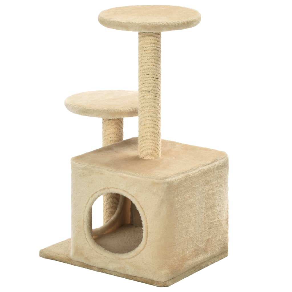 Albero per Gatti con Tiragraffi in Sisal 60 cm Beige 170519