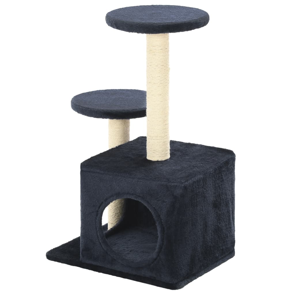 Albero per Gatti con Tiragraffi in Sisal 60 cm Blu Scuro 170521