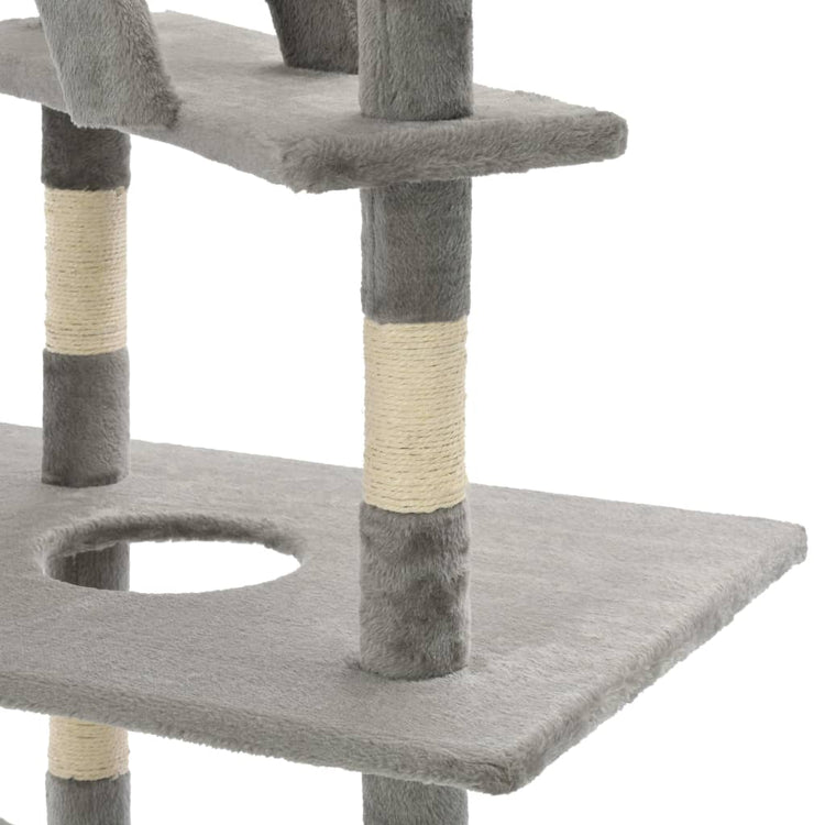 Albero per Gatti con Tiragraffi in Sisal 230-260 cm Grigio cod mxl 7972