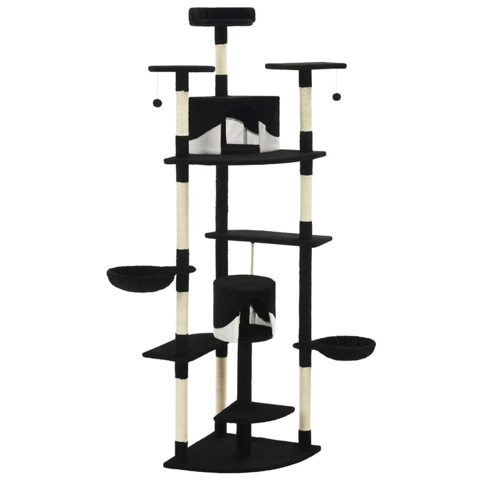 Albero per Gatti con Tiragraffi in Sisal 203 cm Nero e Bianco  cod mxl 15001