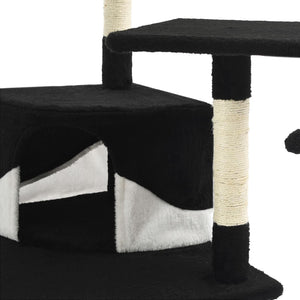 Albero per Gatti con Tiragraffi in Sisal 203 cm Nero e Bianco  cod mxl 15001