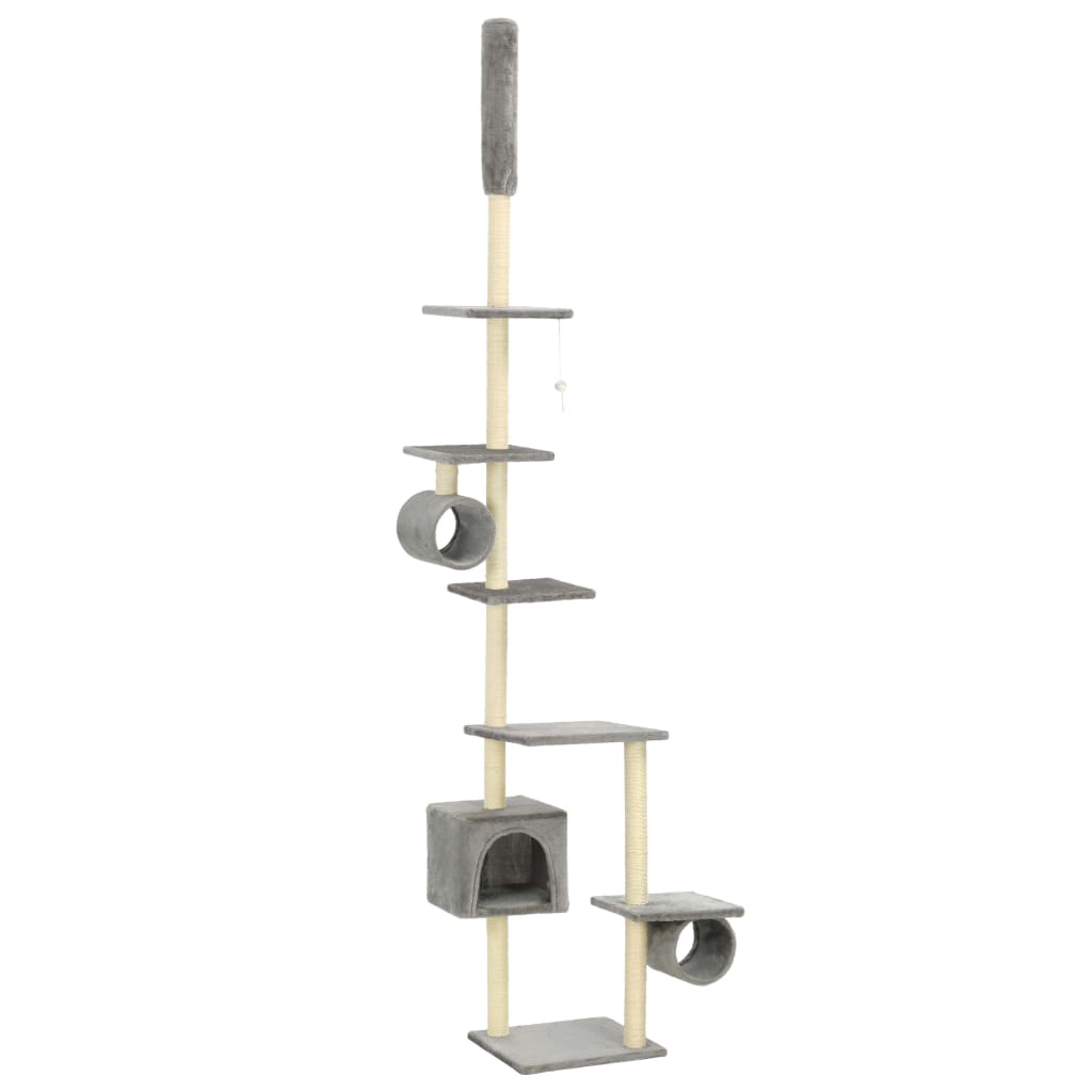 Albero per Gatti con Tiragraffi in Sisal 203 cm Grigio 170532