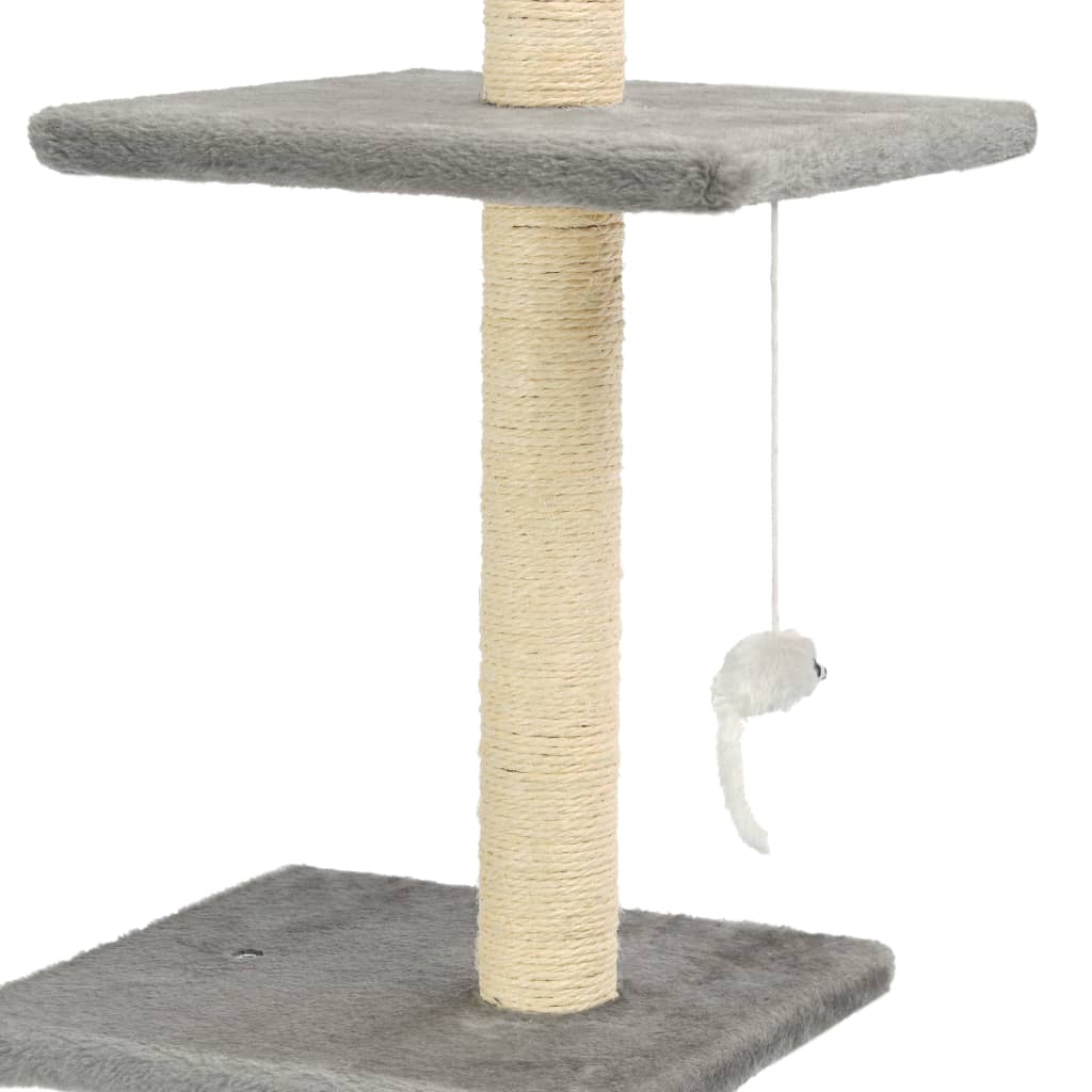 Albero per Gatti con Tiragraffi in Sisal 203 cm Grigio 170532