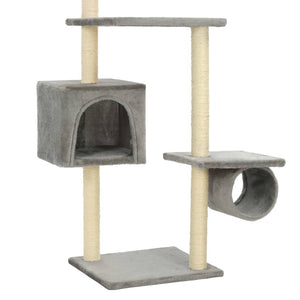 Albero per Gatti con Tiragraffi in Sisal 203 cm Grigio