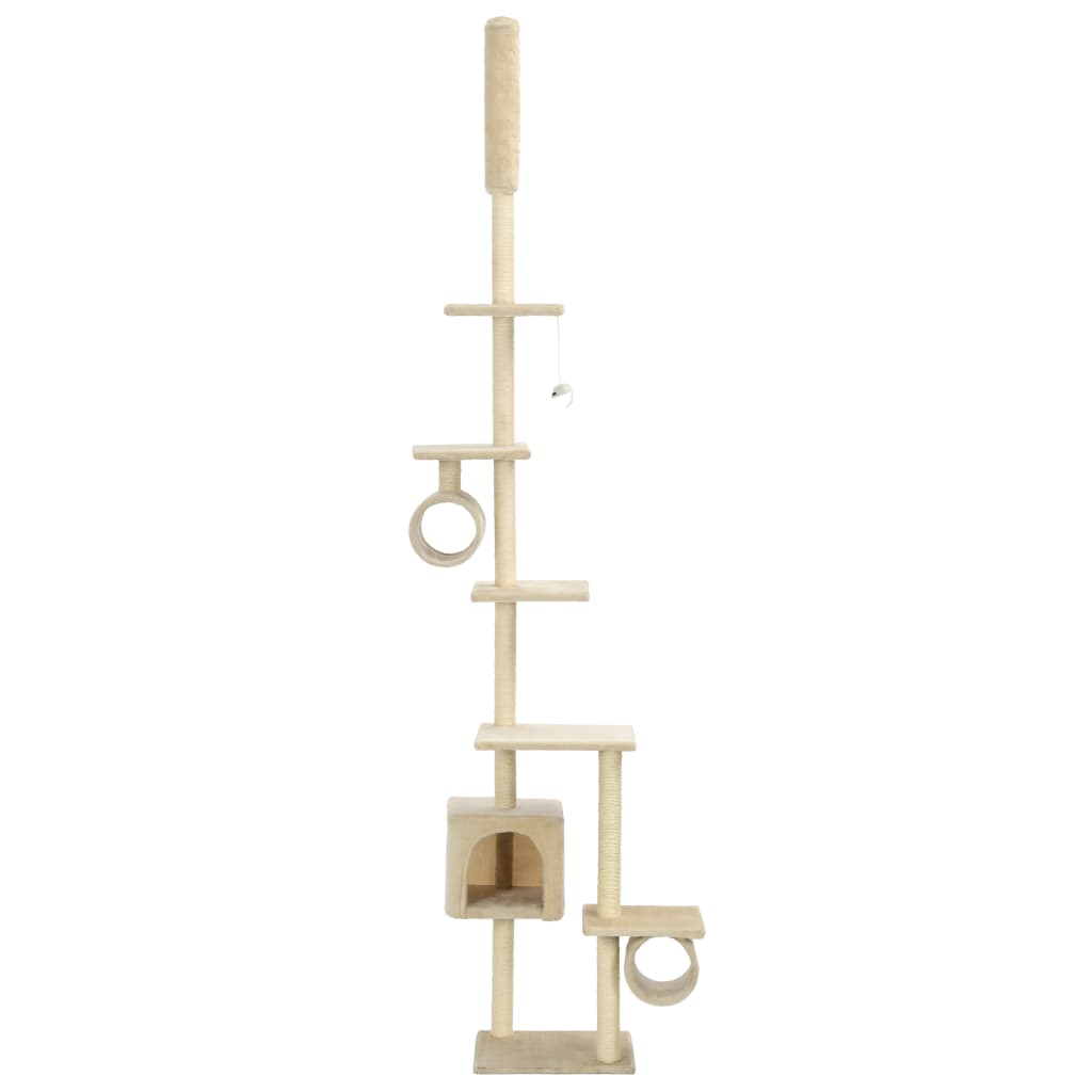 Albero per Gatti con Tiragraffi in Sisal 260 cm Beige  cod mxl 6154