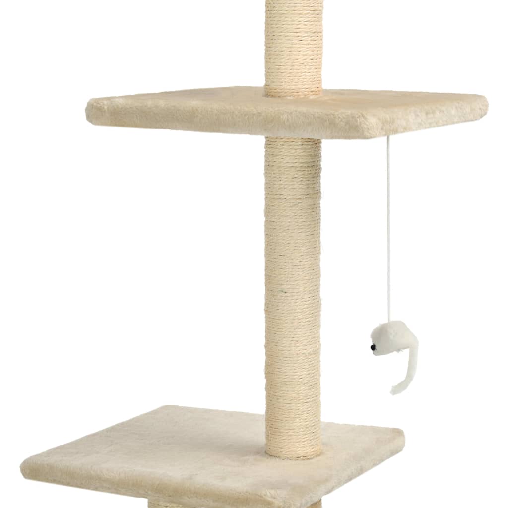 Albero per Gatti con Tiragraffi in Sisal 260 cm Beige  cod mxl 6154