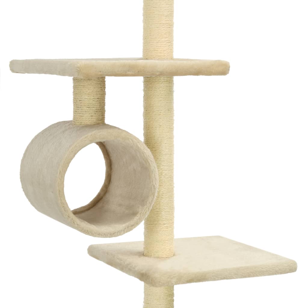 Albero per Gatti con Tiragraffi in Sisal 260 cm Beige  cod mxl 6154