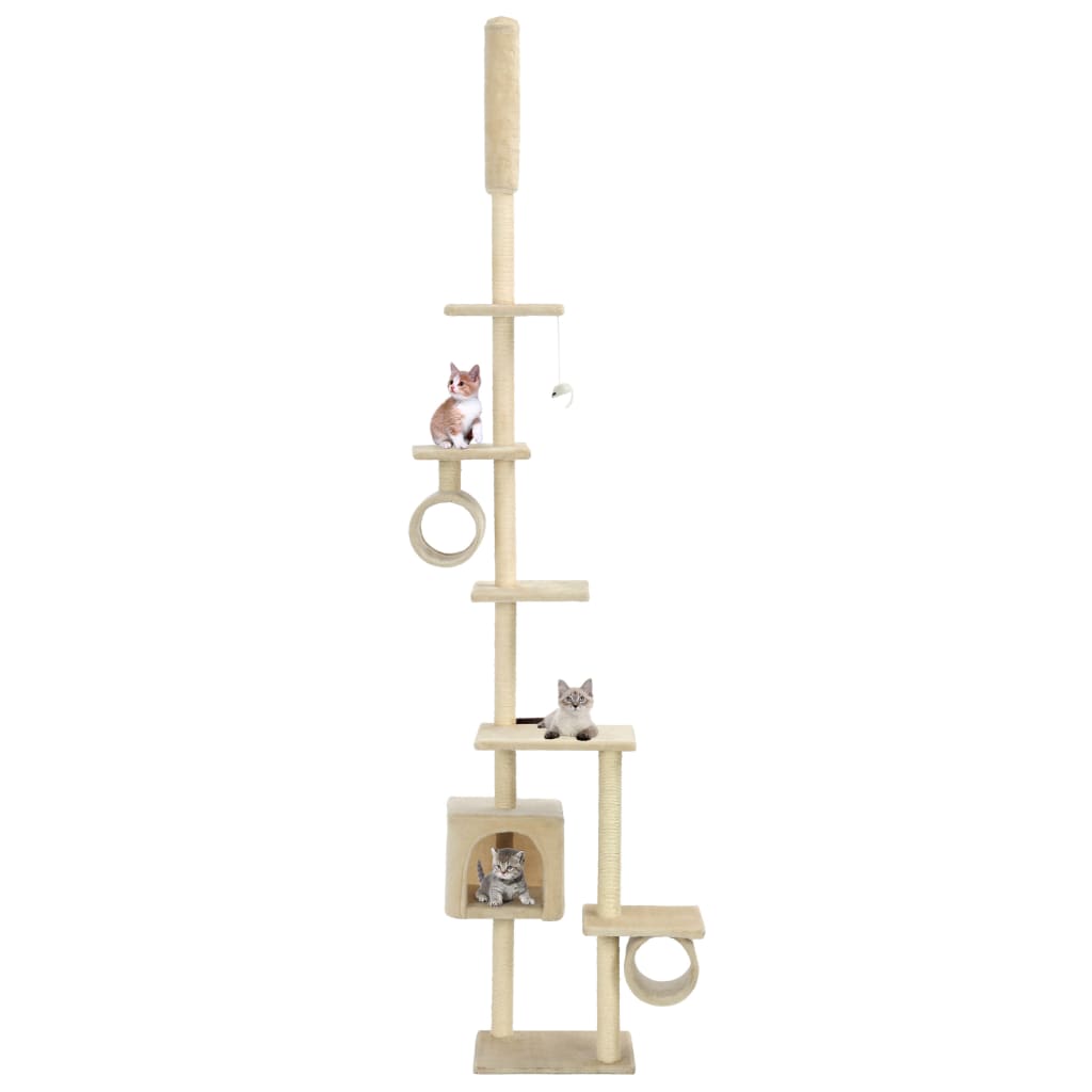 Albero per Gatti con Tiragraffi in Sisal 260 cm Beige  cod mxl 6154