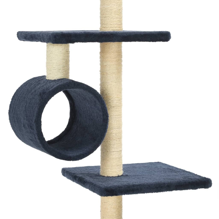 Albero per Gatti con Tiragraffi in Sisal 260 cm Blu Scuro