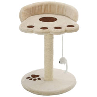 Albero per Gatti con Tiragraffi in Sisal 40 cm Beige e Marrone 170542