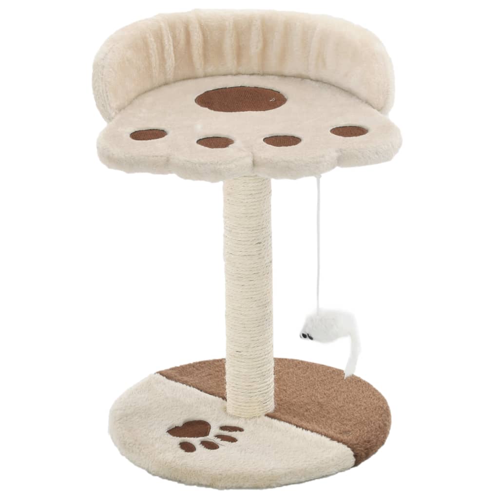 Albero per Gatti con Tiragraffi in Sisal 40 cm Beige e Marrone 170543