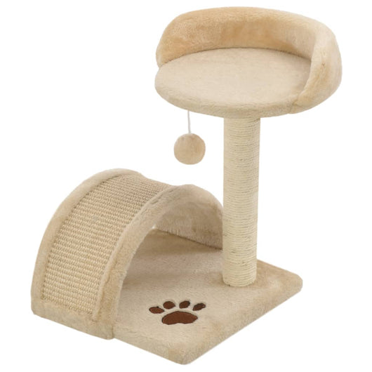 Albero per Gatti con Tiragraffi in Sisal 40 cm Beige e Marrone cod mxl 21259