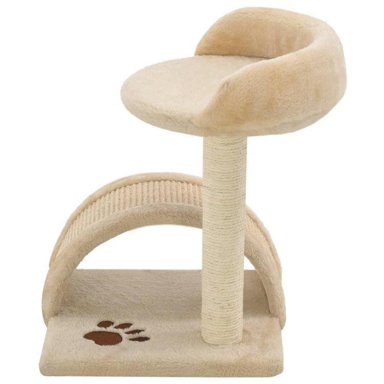 Albero per Gatti con Tiragraffi in Sisal 40 cm Beige e Marrone cod mxl 21259