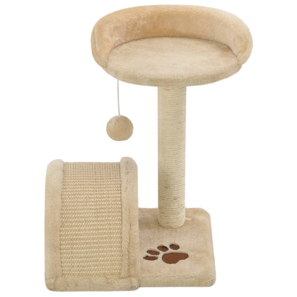 Albero per Gatti con Tiragraffi in Sisal 40 cm Beige e Marrone cod mxl 21259