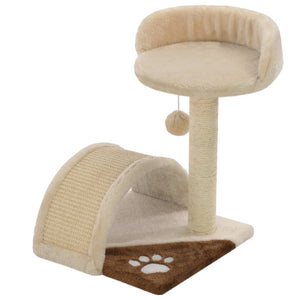 Albero per Gatti con Tiragraffi in Sisal 40cm Beige e Marrone