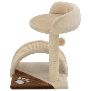 Albero per Gatti con Tiragraffi in Sisal 40cm Beige e Marrone 170545