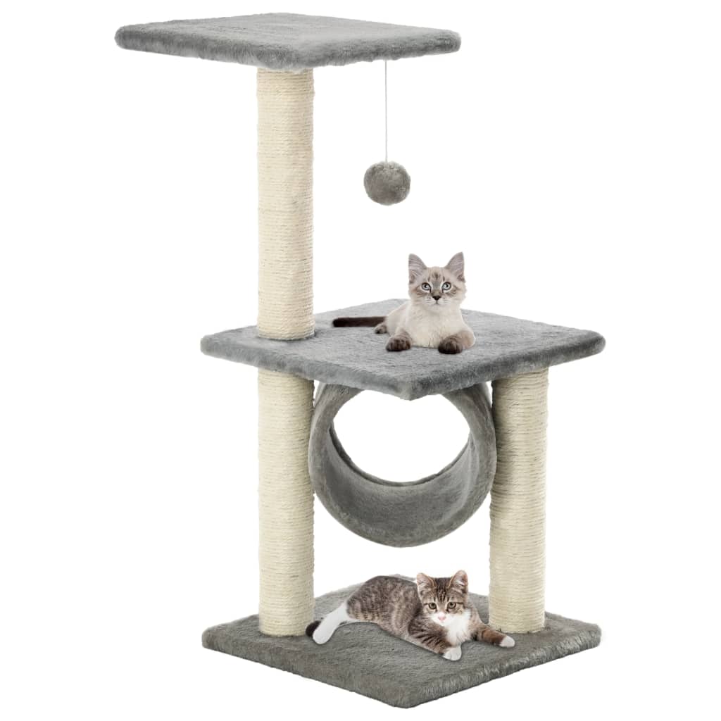 Albero per Gatti con Tiragraffi in Sisal 65 cm Grigio cod mxl 15195