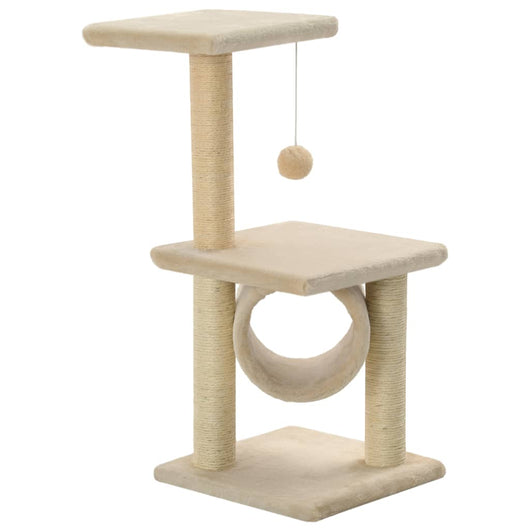 Albero per Gatti con Tiragraffi Sisal 65 cm Beige cod mxl 21234