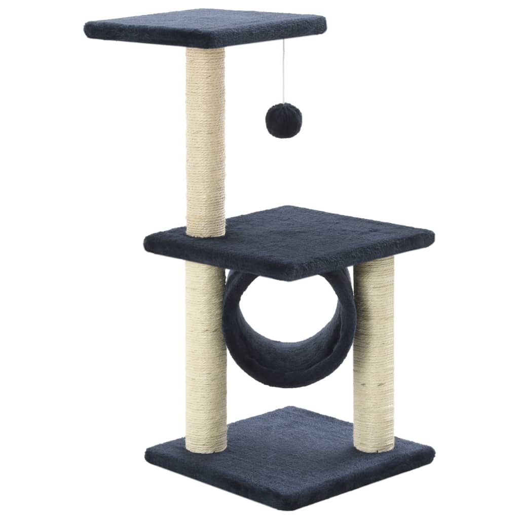 Albero per Gatti con Tiragraffi in Sisal 65 cm Blu Scuro cod mxl 19737