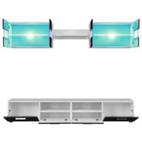 Set Parete Attrezzata Porta TV con Luci LED 5 pz Nero Lucido  cod mxl 12823