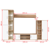 Parete Attrezzata Porta TV con Luci LED Rovere Sonoma e Bianco cod mxl 15140