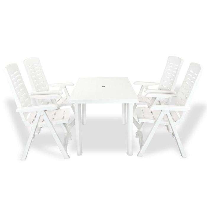 Set da Pranzo da Giardino 5 pz in Plastica Bianco 275074