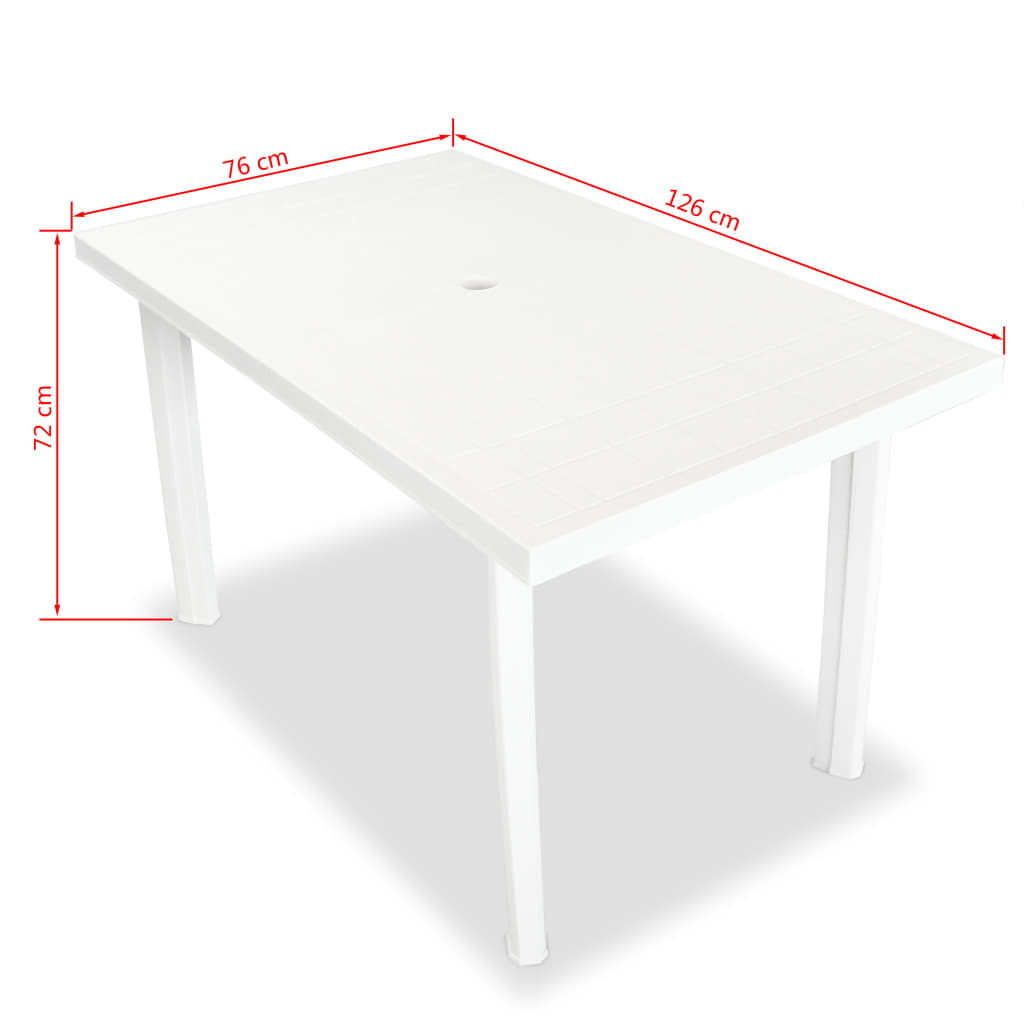 Set da Pranzo da Giardino 5 pz in Plastica Bianco 275074