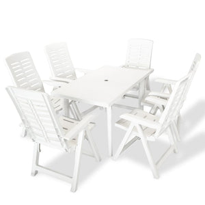 Set da Pranzo da Giardino 7 pz in Plastica Bianco cod mxl 35683