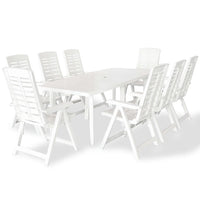 Set da Pranzo da Giardino 9 pz in Plastica Bianco cod mxl 35617