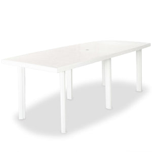 Set da Pranzo da Giardino 9 pz in Plastica Bianco 275076