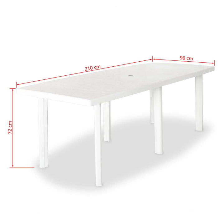 Set da Pranzo da Giardino 9 pz in Plastica Bianco cod mxl 35617