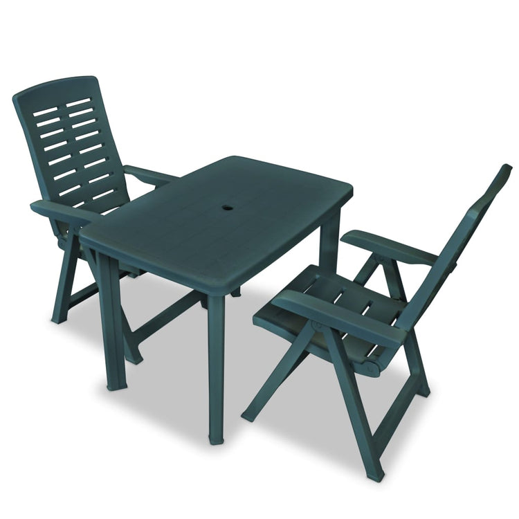 Set da Bistrot 3 pz in Plastica Verde cod mxl 35652