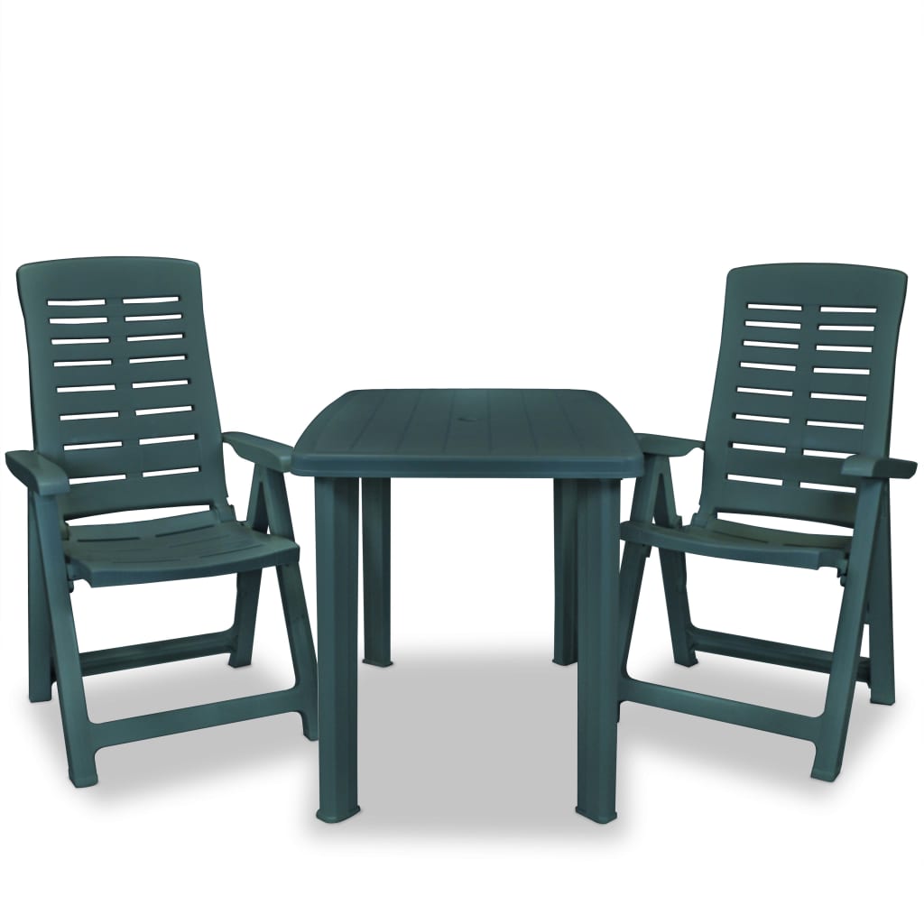 Set da Bistrot 3 pz in Plastica Verde cod mxl 35652