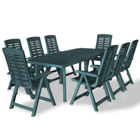 Set da Pranzo da Giardino 9 pz in Plastica Verde cod mxl 34814