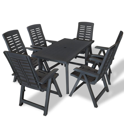 Set da Pranzo da Giardino 7 pz in Plastica Antracite cod mxl 44552