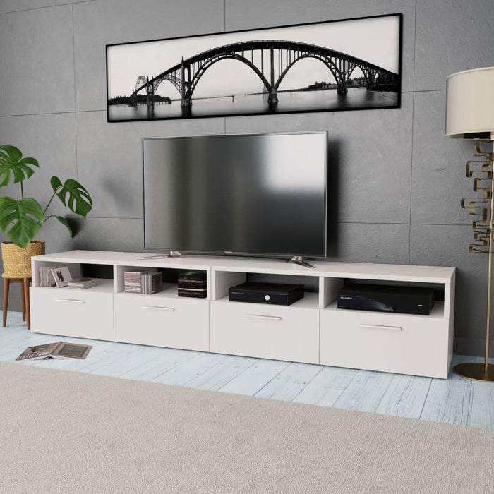 Mobile Porta TV 2 pz in Truciolato 95x35x36 cm Bianco