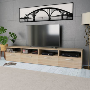 Mobile Porta TV 2 pz in Truciolato 95x35x36 cm Rovere 275111