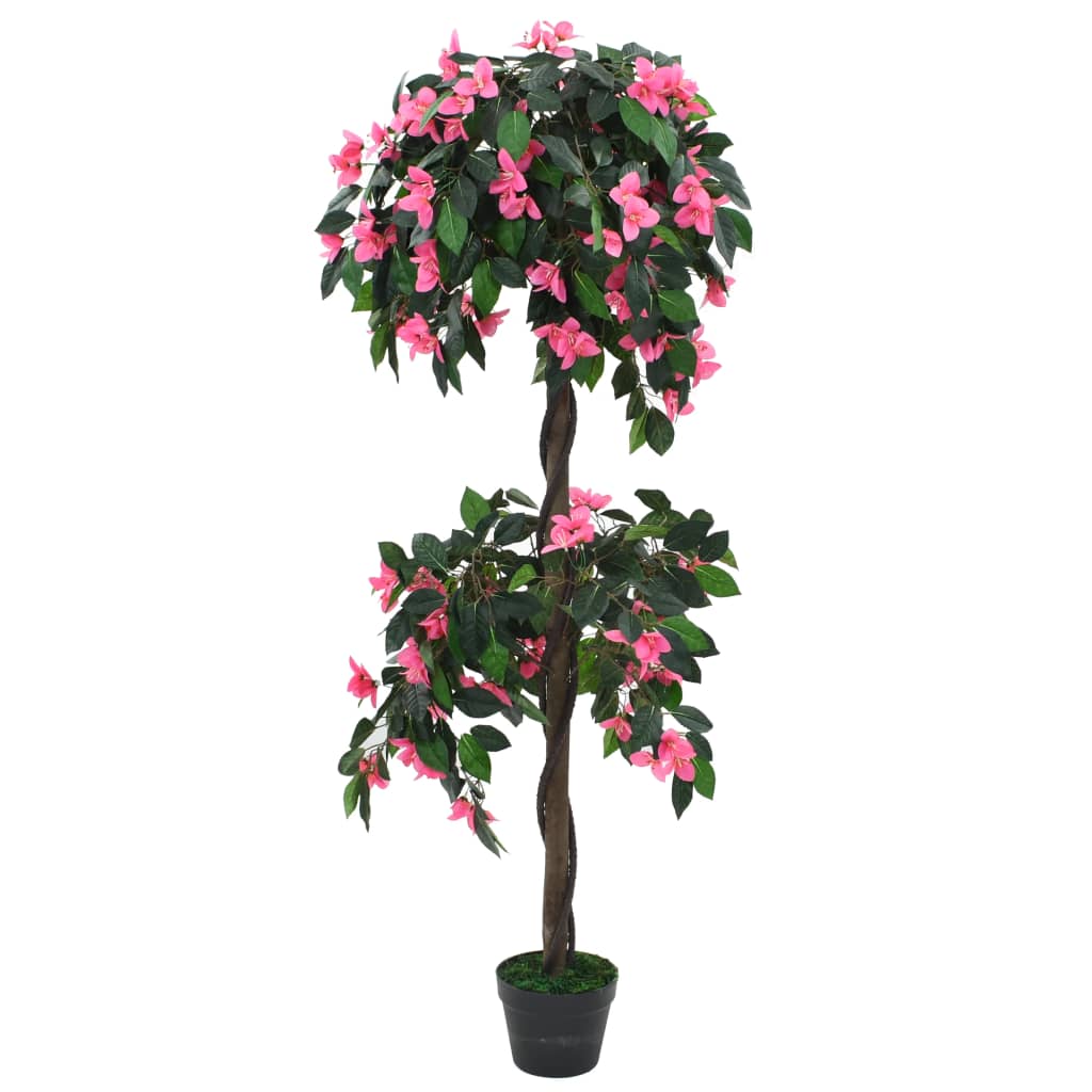 Pianta Artificiale di Rododendro con Vaso 155 cm Verde e Rosa cod mxl 64550