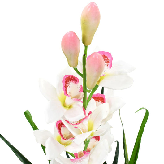 Orchidea Cymbidium Artificiale con Vaso 100 cm Verdecod mxl 119203