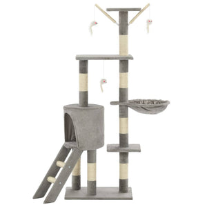 Albero per Gatti con Tiragraffi in Sisal 138 cm Grigio 170578