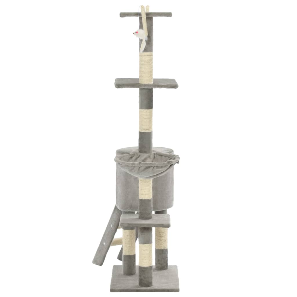 Albero per Gatti con Tiragraffi in Sisal 138 cm Grigio 170578