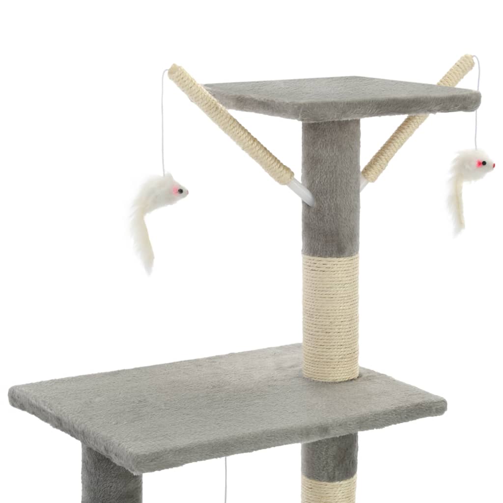 Albero per Gatti con Tiragraffi in Sisal 138 cm Grigio