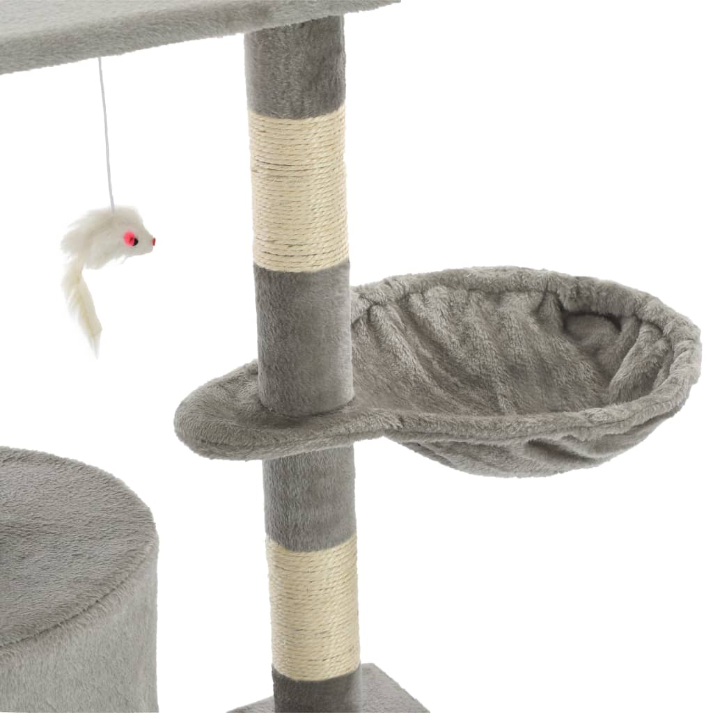 Albero per Gatti con Tiragraffi in Sisal 138 cm Grigio