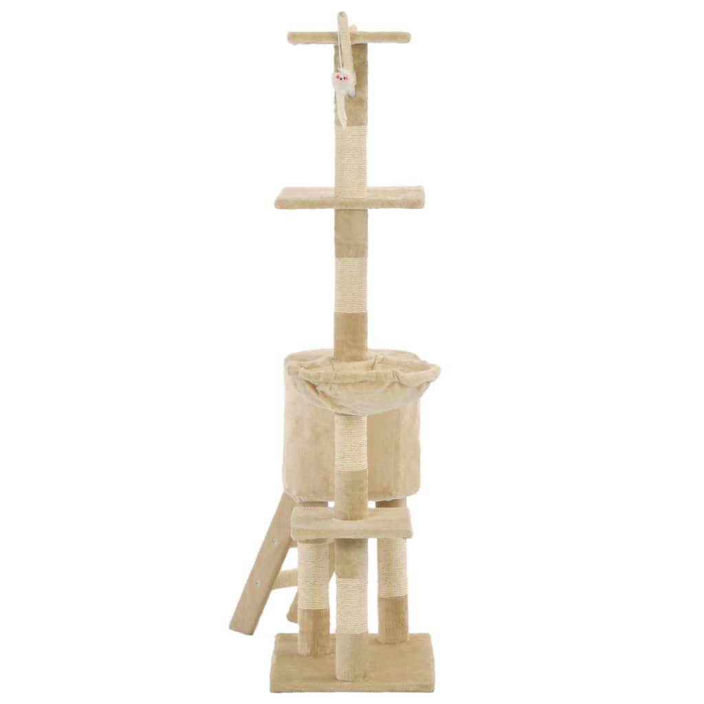 Albero per Gatti con Tiragraffi in Sisal 138 cm Beige 170580